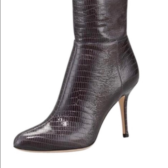 Jimmy Choo Lizard Embossed Stilletto Boots sz 8.5 - Picture 2 of 8